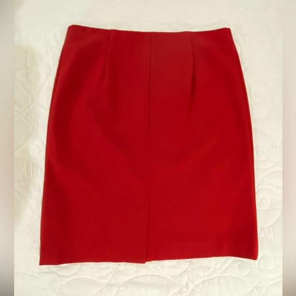 J.jill Small Red Ponte Knit Pencil Skirt - Picture 3 of 9